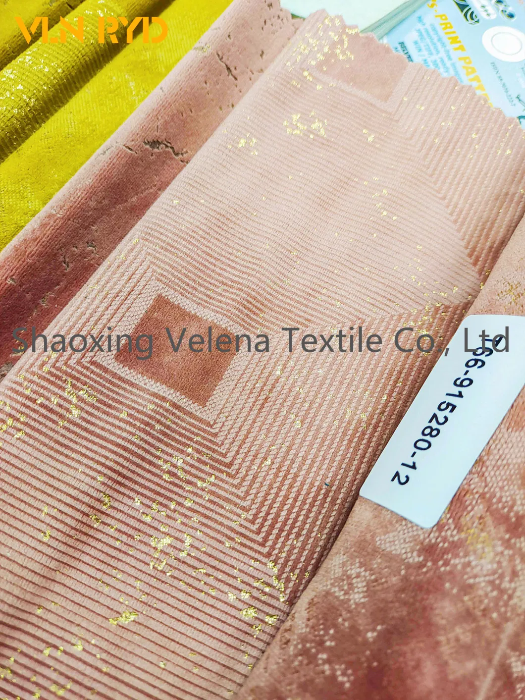New Home Textile Holland Velvet Dyeing with Foil and Glue Emboss Upholstery Furniture Sofa Curtain Fabric Africa Style China Factory