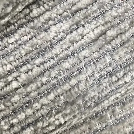 Soft Touch Beige Textured Chenille Fabric for Sofa Cover 