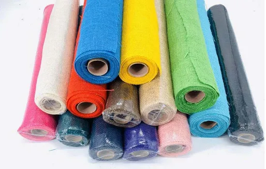 Colorful Linen Burlap Natural Jute Fiber Hessian Cloth, Sofa Hessian Fabric Woven 100% Jute Fabric for Hand Bags, Gift Packing DIY 