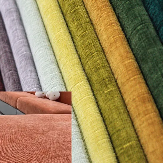 100% Polyester Chenille and Jacquard Sofa Velvet Fabric for Home Textile Office Furniture Curtain 