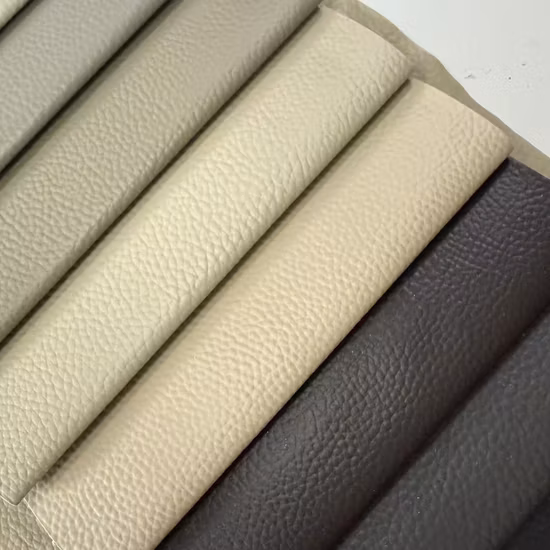 China Hot Sale Faux Leather Manufacturer Suede Backing Faux Upholstery Leather Fabric for Sofa Chairs