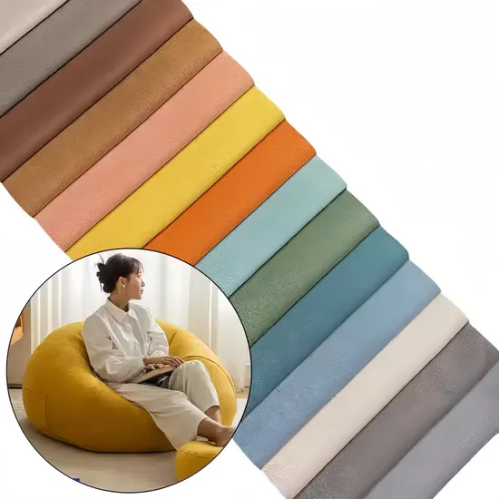 Direct Supply Recycled 300d Thick Woven Warp Faux Suede Fabric for Sofa Cushions and Interior Decoration 